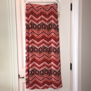 Woman’s bright colored skirt